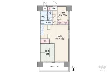 朝日プラザ九条3200万円：間取り図