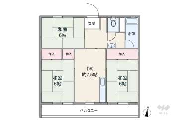 島田東団地C棟280万円：間取り図