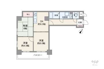 ライオンズマンション魚崎第61380万円：間取り図