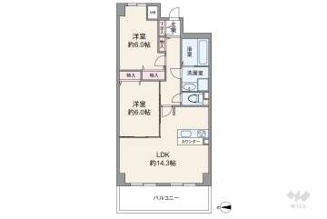 キングマンション梅田6480万円：間取り図