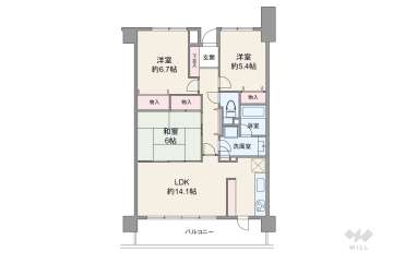 ギャラリーコートハイム西宮樋ノ口2998万円：間取り図