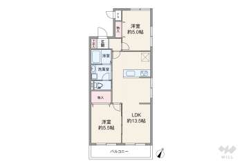 ベル芦屋1990万円：間取り図