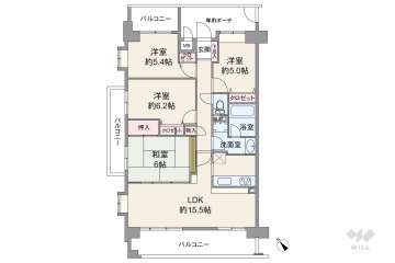 藤和シティホームズ西宮東町3300万円：間取り図