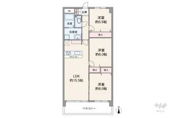 西宮東パークマンション2898万円：間取り図