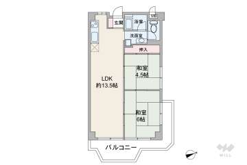千里山パレス1280万円：間取り図