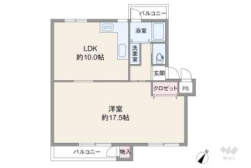 鶴甲コーポ24号館650万円：間取り図