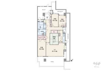 御影山手シティハウス5280万円：間取り図