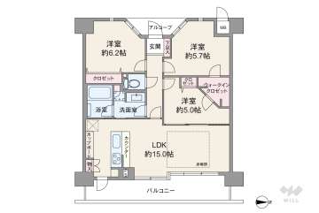 セイワパレス福島セントラルガーデン6580万円：間取り図