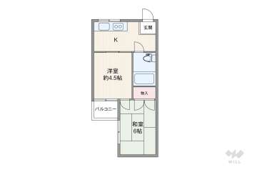 シャトー梅田980万円：間取り図