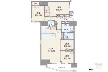 リバーガーデン四天王寺16800万円：間取り図