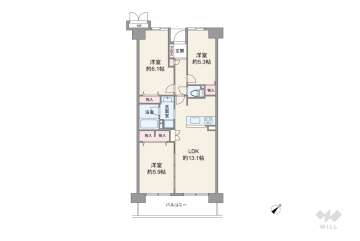 三国駅前アーバンコンフォート4580万円：間取り図