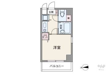CityLifeディナスティ日本橋1200万円：間取り図