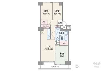 コープ野村稲西990万円：間取り図
