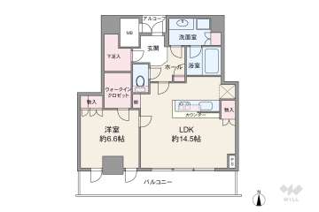 プレミストタワー大阪新町ローレルコート8890万円：間取り図
