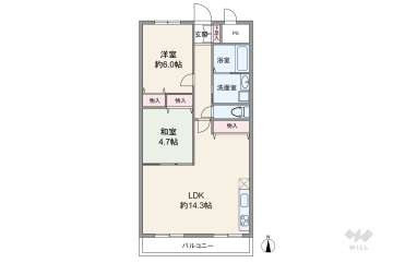 マンション南茨木1960万円：間取り図