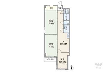 第2サニーハイツ1880万円：間取り図