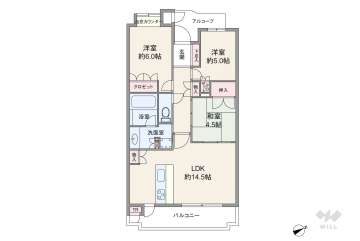 ネバーランド西宮4880万円：間取り図