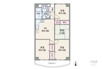 阪急南茨木ハイタウン駅前高層住宅A棟2478万円：間取り図