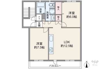 ライオンズマンション箕面A棟350万円：間取り図