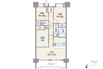 レインボー大府桃山2580万円：間取り図