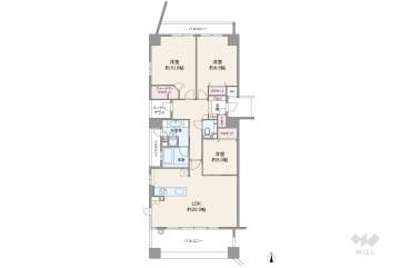 セレッソコート緑地公園レジデンス8680万円：間取り図