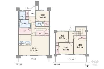 パインフィールド緑地公園5100万円：間取り図