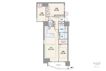 リバーガーデン四天王寺13800万円：間取り図