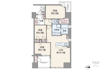 リバーガーデン四天王寺9880万円：間取り図