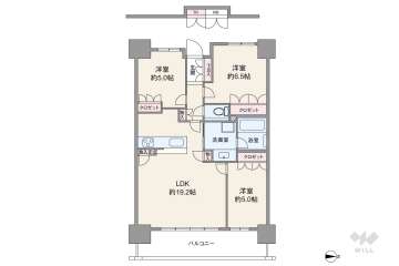 リバーガーデン四天王寺9880万円：間取り図