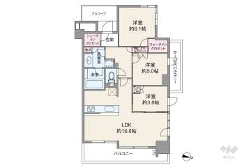シエリア梅田豊崎10800万円：間取り図
