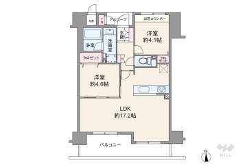 ペルル梅田CityWest5680万円：間取り図