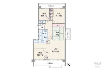 阪急日生ニュータウンサウンズヒルC棟890万円：間取り図