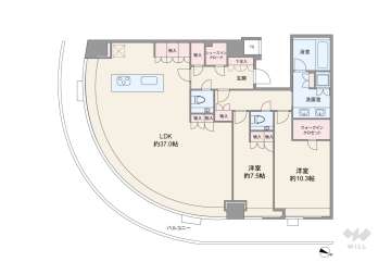 Brillia(ブリリア) Tower 堂島78000万円：間取り図