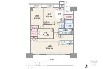ワコーレ芦屋クラウンズ12580万円：間取り図