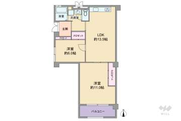 レインボーハイツ1480万円：間取り図