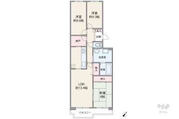 阪急日生ニュータウンサウンズヒルH棟1399万円：間取り図