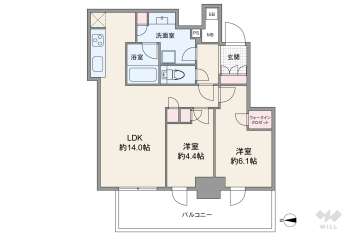 シエリアタワー大阪堀江7500万円：間取り図