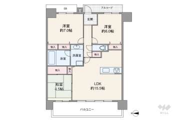 カサーレ大阪城公園4580万円：間取り図