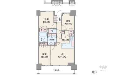 リバーガーデン四天王寺9188万円：間取り図