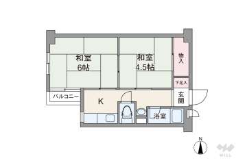コーポシャペル2880万円：間取り図