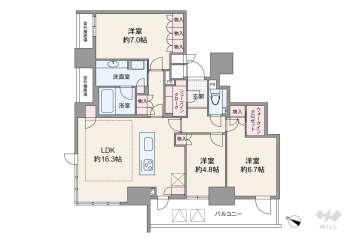 ザ・パークハウス 大阪梅田タワー28000万円：間取り図