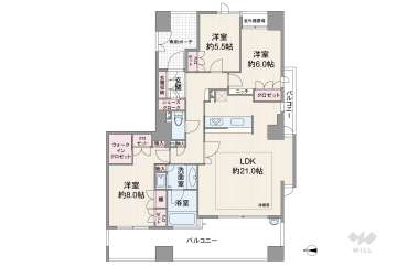 西宮マリナパークシティ港のまちハーバーヴィラ4280万円：間取り図