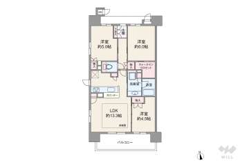 シーンズ天王寺真田山公園6500万円：間取り図