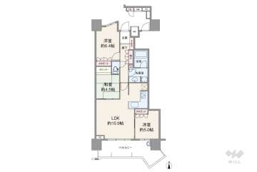 パークタワー南千里丘5280万円：間取り図