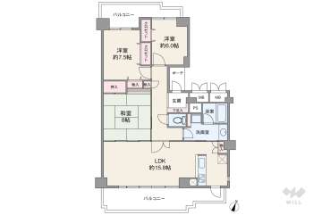 RICイーストコート4番街9番館2900万円：間取り図