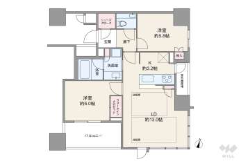 ザ・パークハウス 大阪梅田タワー14800万円：間取り図