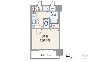 プレサンス難波OCAT前1650万円：間取り図