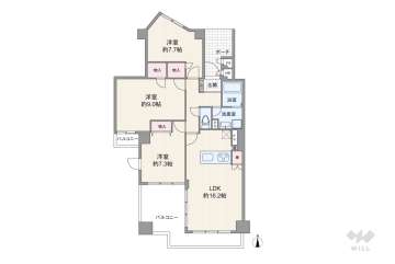緑地公園グリーンハイツ4号棟3290万円：間取り図