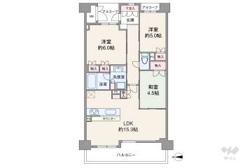 ルパルトネール夕陽丘天神坂6700万円：間取り図