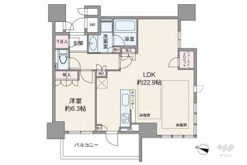 ザ・パークハウス 大阪梅田タワー14900万円：間取り図